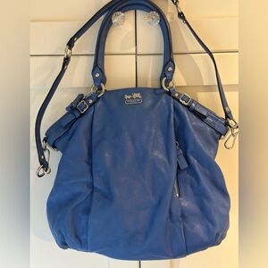 Coach blue leather bag